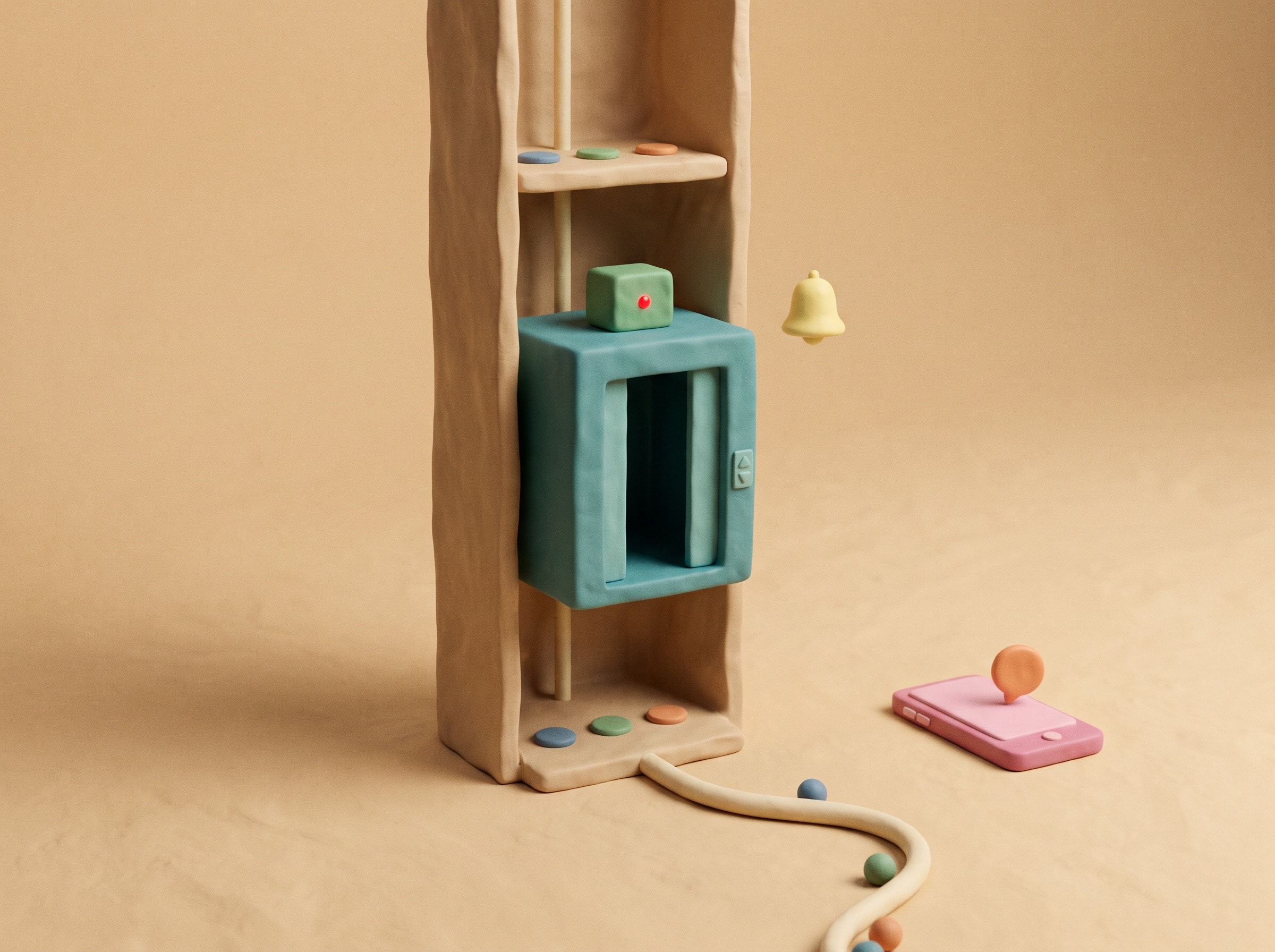 Clay illustration for Elevator Cloud