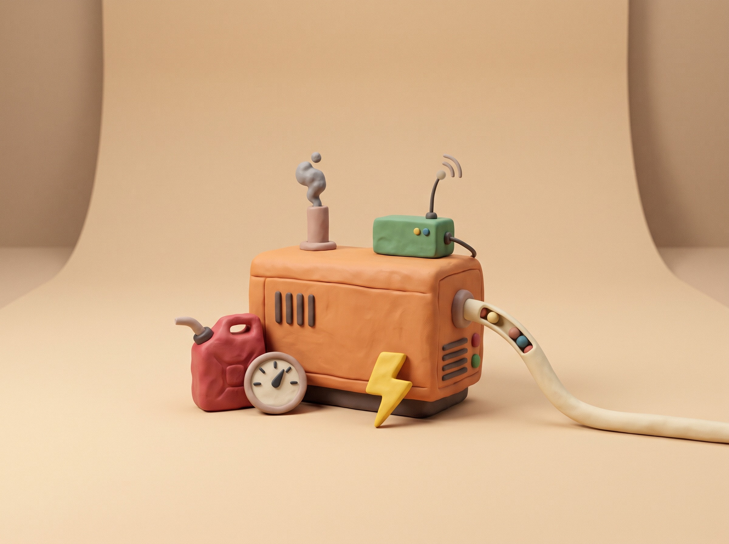 Clay illustration for Generator Cloud