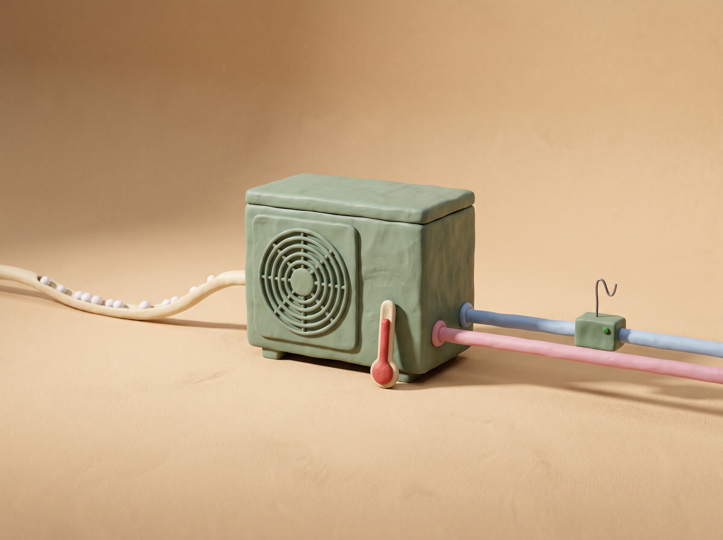 Clay illustration for Heat Pump Cloud